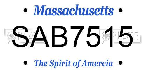 SAB7515 Massachusetts License Plate