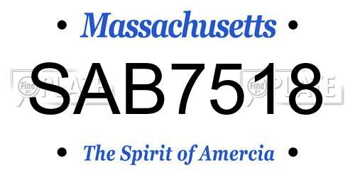 SAB7518 Massachusetts License Plate