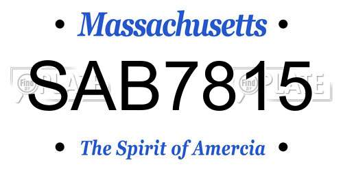 SAB7815 Massachusetts License Plate