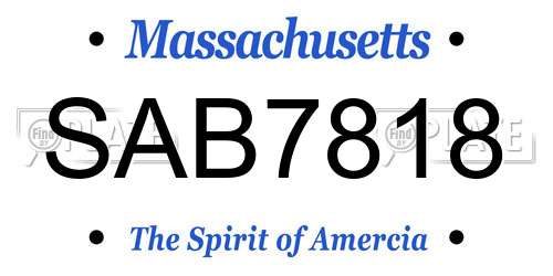 SAB7818 Massachusetts License Plate