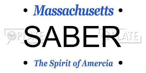 SABER Massachusetts License Plate
