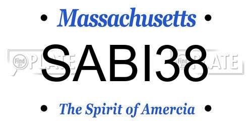 SABI38 Massachusetts License Plate