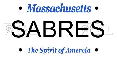 SABRES Massachusetts License Plate