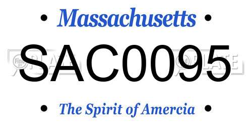 SAC0095 Massachusetts License Plate