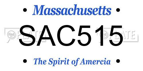 SAC515 Massachusetts License Plate