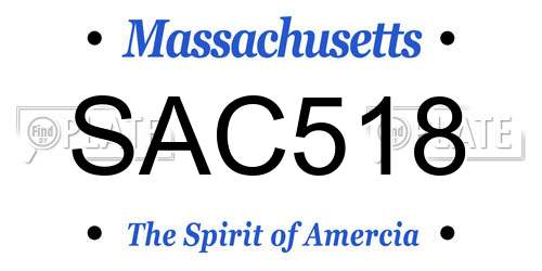 SAC518 Massachusetts License Plate