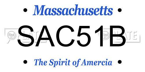 SAC51B Massachusetts License Plate