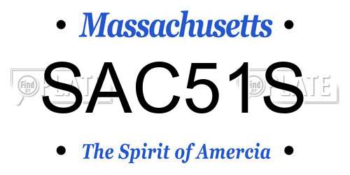 SAC51S Massachusetts License Plate