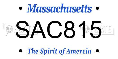 SAC815 Massachusetts License Plate