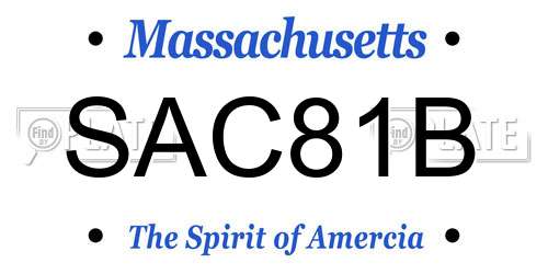 SAC81B Massachusetts License Plate