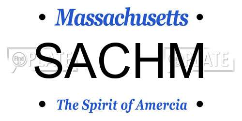 SACHM Massachusetts License Plate