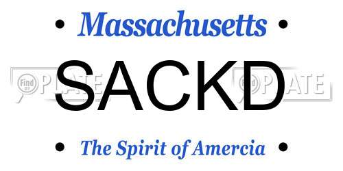 SACKD Massachusetts License Plate