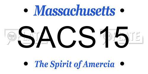 SACS15 Massachusetts License Plate