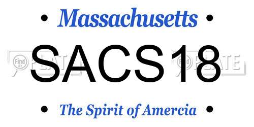 SACS18 Massachusetts License Plate