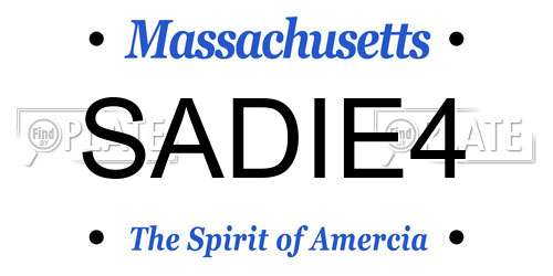 SADIE4 Massachusetts License Plate