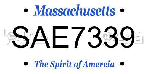 SAE7339 Massachusetts License Plate