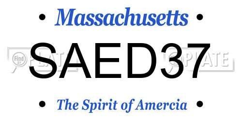 SAED37 Massachusetts License Plate