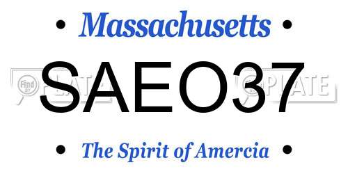 SAEO37 Massachusetts License Plate