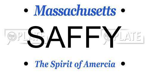 SAFFY Massachusetts License Plate