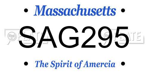 SAG295 Massachusetts License Plate