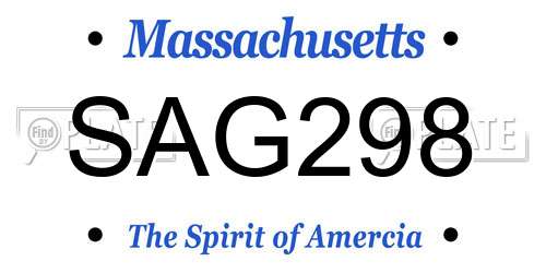 SAG298 Massachusetts License Plate