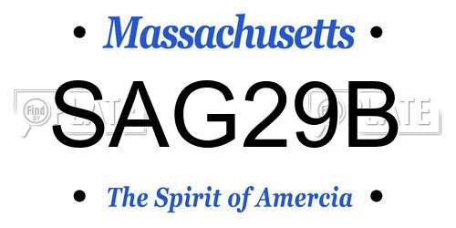 SAG29B Massachusetts License Plate
