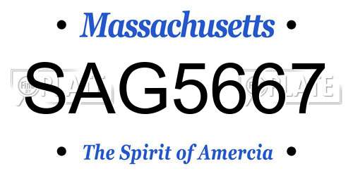 SAG5667 Massachusetts License Plate