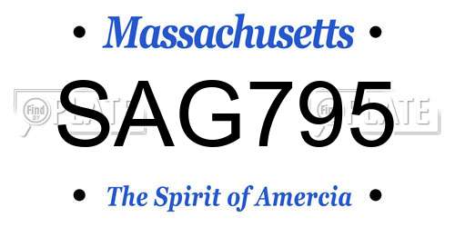 SAG795 Massachusetts License Plate