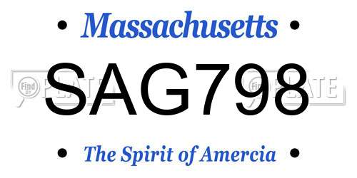 SAG798 Massachusetts License Plate