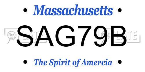 SAG79B Massachusetts License Plate