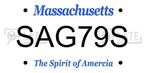 SAG79S Massachusetts License Plate