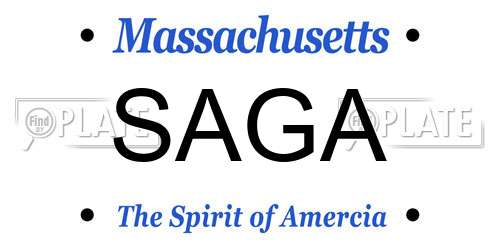 SAGA Massachusetts License Plate