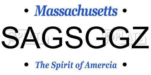 SAGSGGZ Massachusetts License Plate