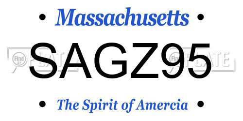 SAGZ95 Massachusetts License Plate