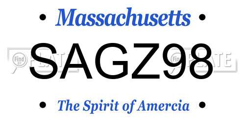 SAGZ98 Massachusetts License Plate