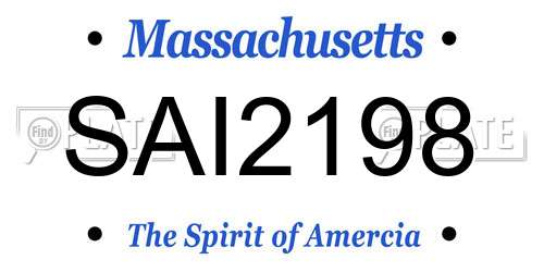 SAI2198 Massachusetts License Plate