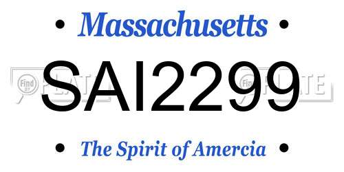 SAI2299 Massachusetts License Plate