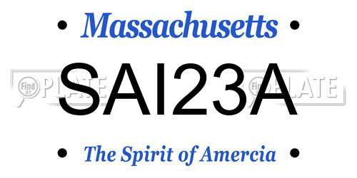 SAI23A Massachusetts License Plate