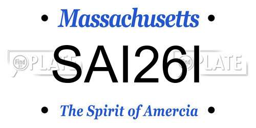 SAI26I Massachusetts License Plate