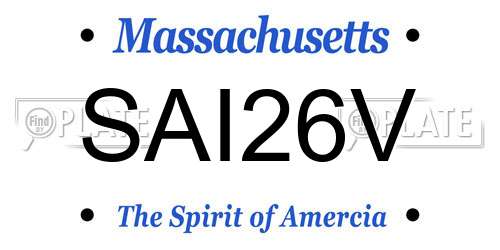 SAI26V Massachusetts License Plate