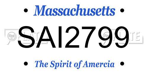 SAI2799 Massachusetts License Plate