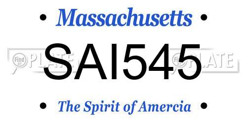 SAI545 Massachusetts License Plate