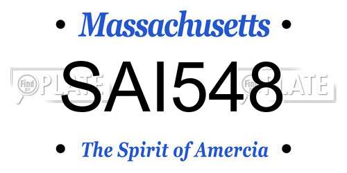 SAI548 Massachusetts License Plate