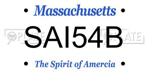 SAI54B Massachusetts License Plate