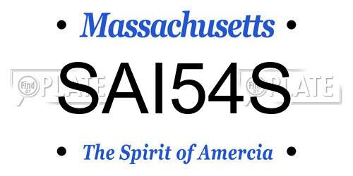 SAI54S Massachusetts License Plate