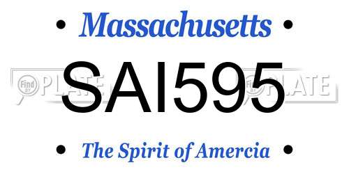 SAI595 Massachusetts License Plate
