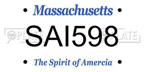 SAI598 Massachusetts License Plate