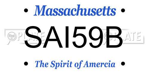 SAI59B Massachusetts License Plate