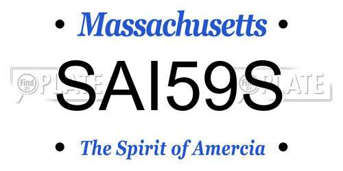 SAI59S Massachusetts License Plate