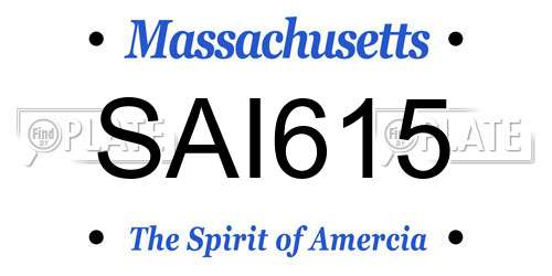 SAI615 Massachusetts License Plate